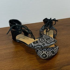 Rampage Connor Black and White Ankle Tie Sandal